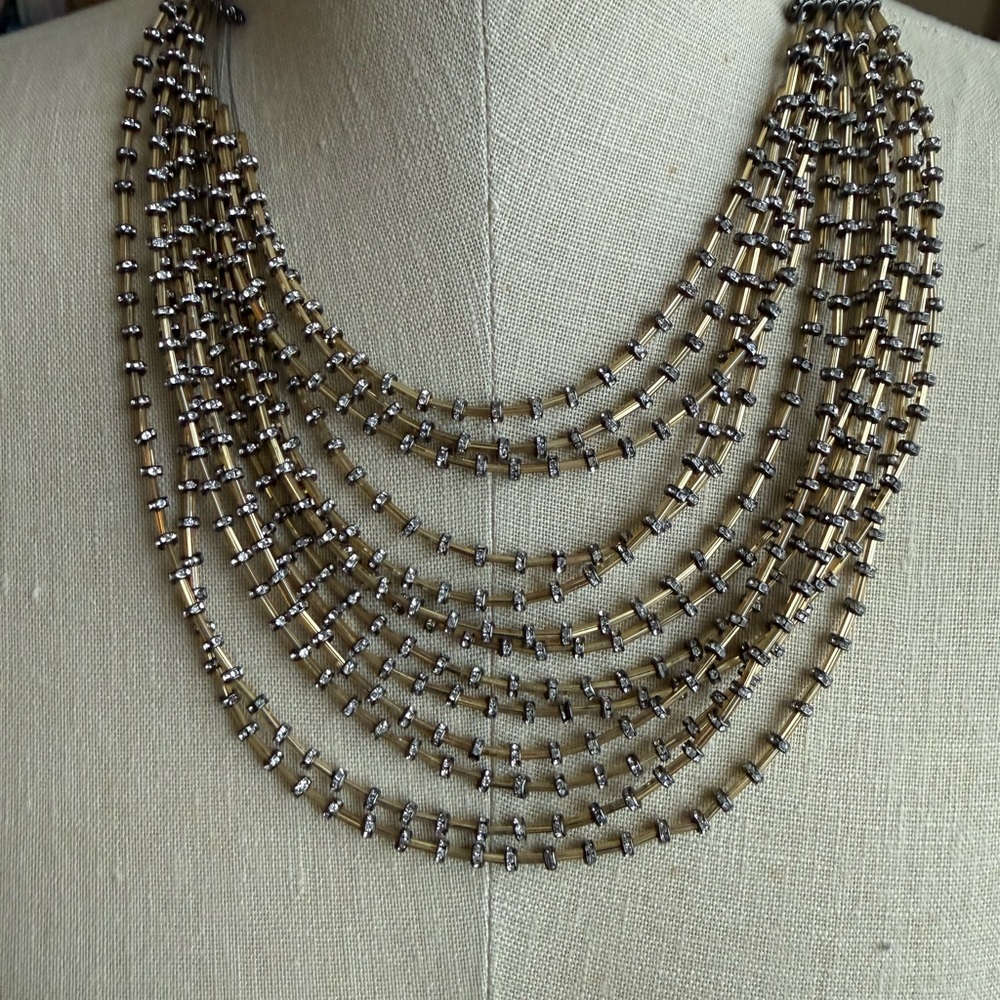 Chico's Gold and Silver Layered Necklace